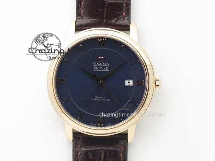 0124 HighQuality De Ville 27mm SS YG Ladies MK 1:1 Best Edition Blue Dial Diamond Markers On SS Bracelet Ronda Quartz 8186